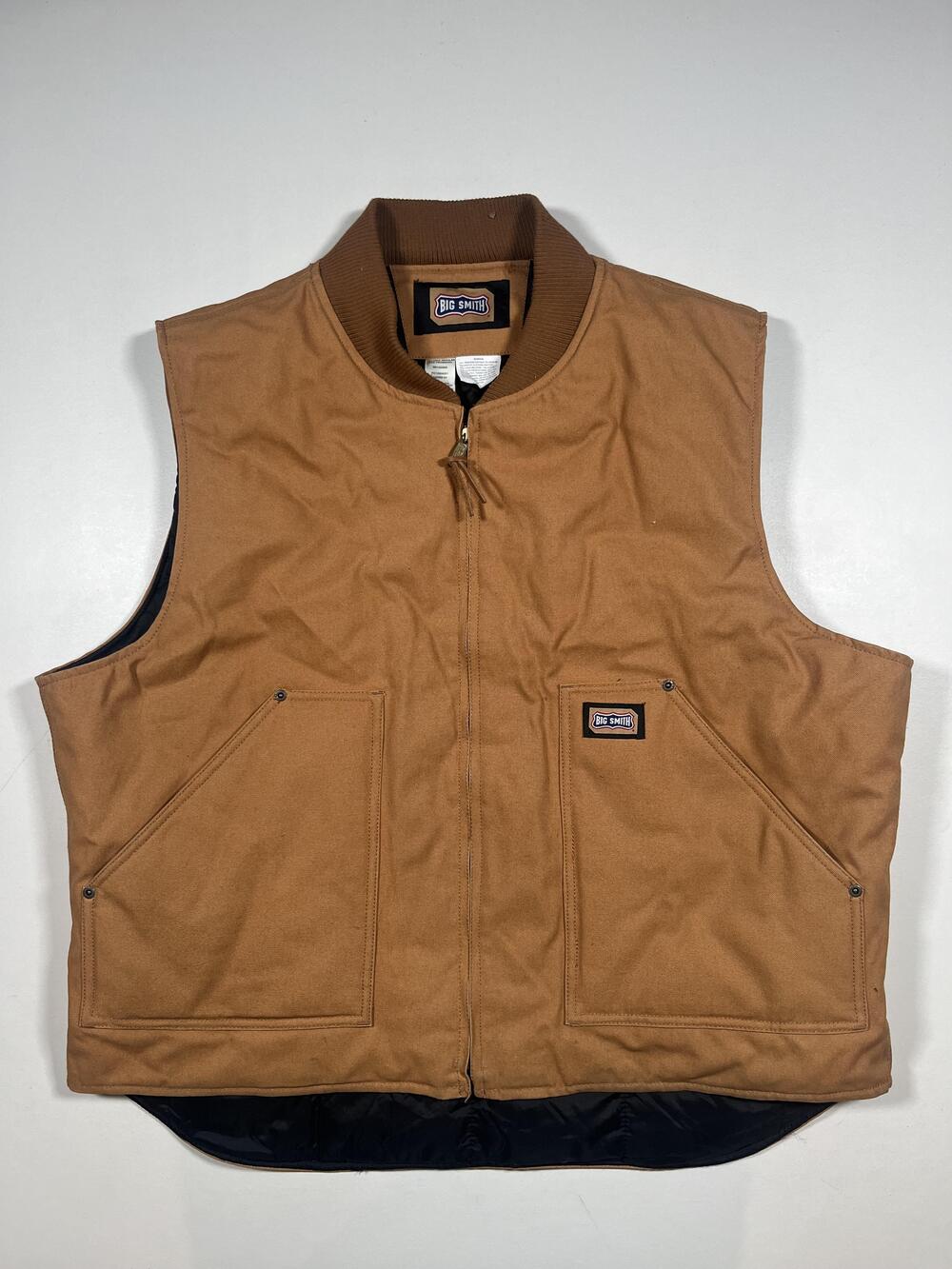 Big Smith Vest Mens 2XL Quilted Insulated Full Zip Workwear H81200BW Russia Made
